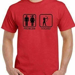 Archery T-Shirt Problem Solved Mens Funny Bow Arr… - image 1